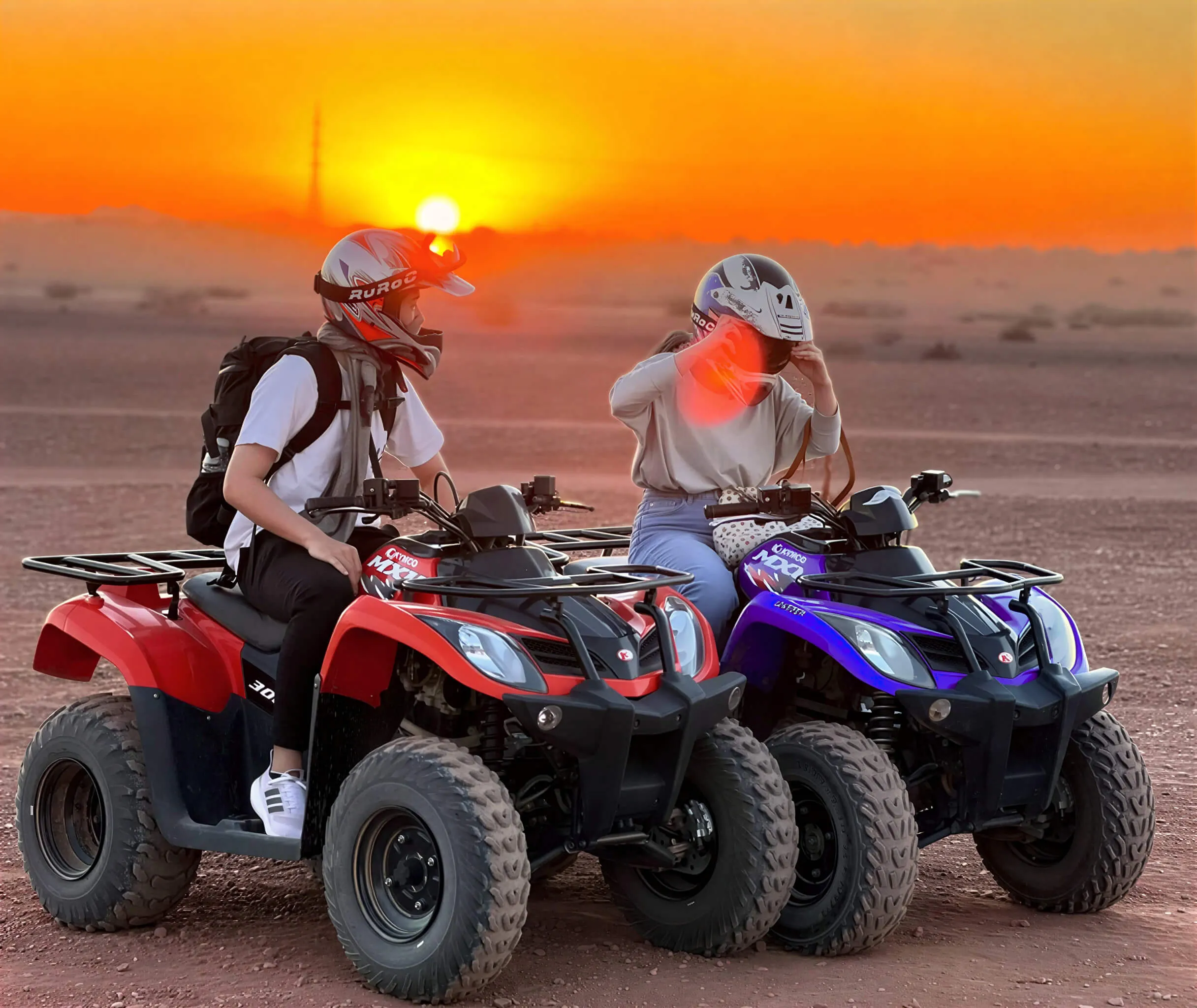 Quad bikes at sunset in Agadir